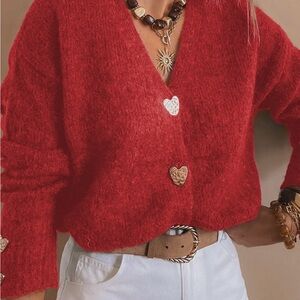 NEW!! Cozy Red Women's Sweater